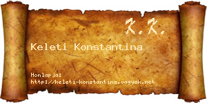 Keleti Konstantina névjegykártya